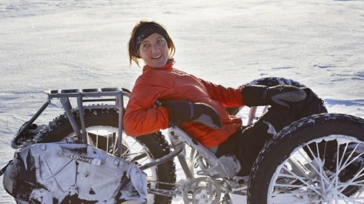 Maria Leijerstam with her White ICE Cycle 