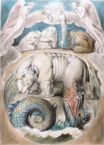 William Blakes Behemoth and Leviathan, creatures of an all-powerful God.